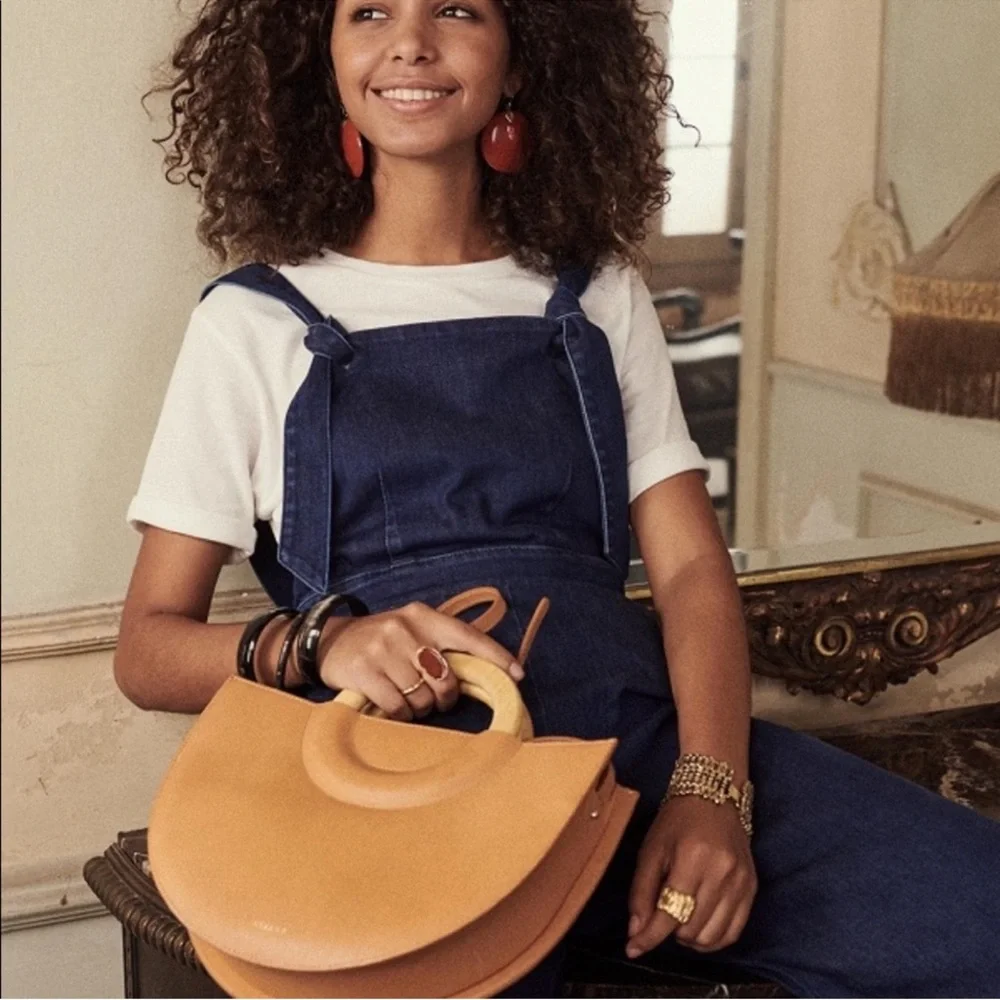 Sezane Salopette Rosalie Denim Overalls - Picture 3 of 10